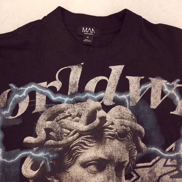 Boohoo Man Worldwide Short Sleeve Graphic T Shirt Adult Mens Size M Black - Picture 1 of 9